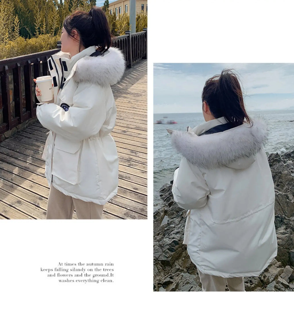 winter new fashion hooded down padded jacket women's thickening winter outdoor snow jacket couple tooling jacket coat