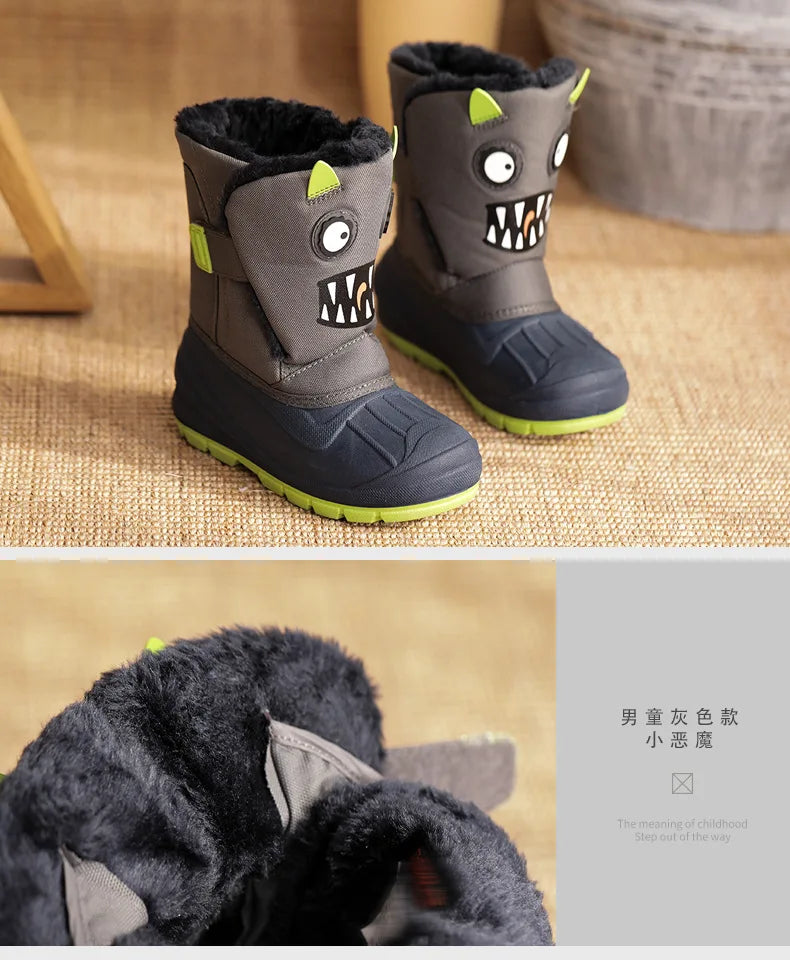 Girls Unicorn Snow Boots Waterproof Slip Resistant Cold Weather Shoes Brand Boy Girls Rubber Boots for Kids Fashion Sneakers