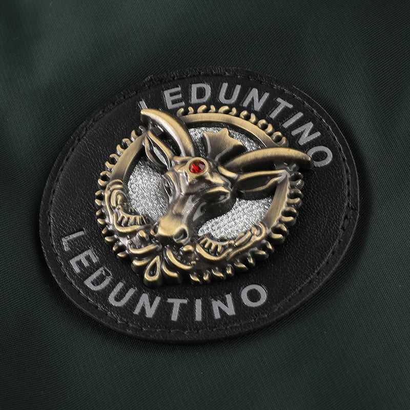 Winter Men's Black Padded Jacket Removable Hood Durable Windproof Fabric Embroidery Decorative Side Pockets Sleeve Zipper