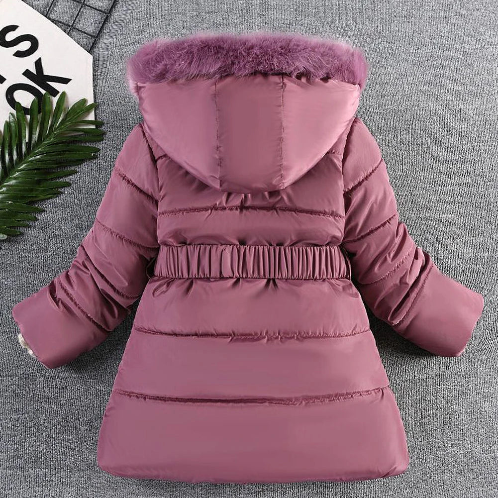 Girls' Winter Jacket with Hood,Children's Winter Coat,Warm Quilted Jacket,Kids Down Cottob Jacket,Outdoor Windproof Puffer Coat