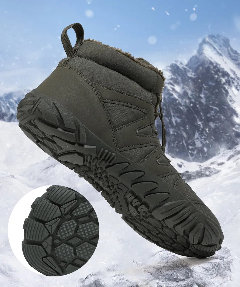 New Outdoor Sports Cotton Shoes With Plush Insulation Boots, Wear-Resistant And Non Slip Snow Boots, Winter Thick Couple Shoes