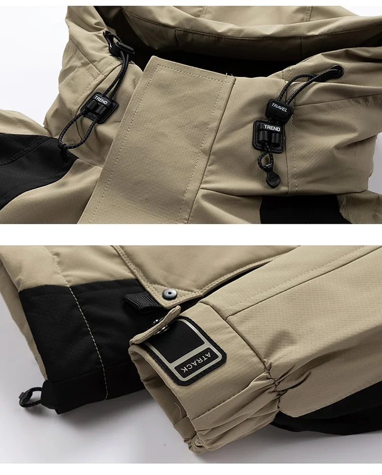 Winter Down Jacket - Outdoor Spliced Parka Outerwear