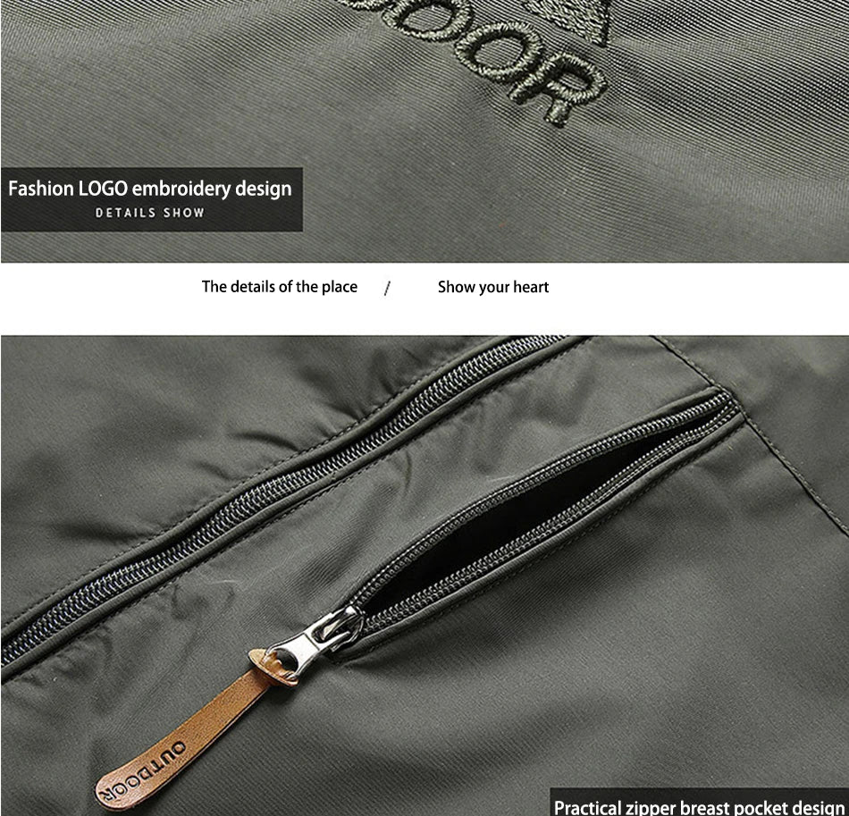 2024 Winter Jacket Fashion Coat Hoodies Camping Hiking Jacket Men's Casual Waterproof Jacket Windbreaker Men Outerwear