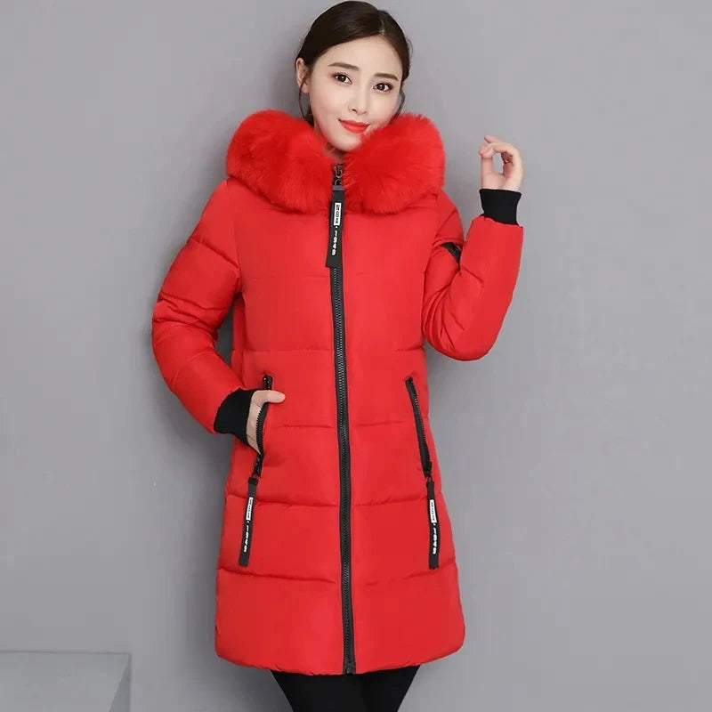 Winter Coat 2025 New Women's Thick Cotton Jacket Women Hooded Coat Medium long Casual Student Jackets Female Warm Parka Overcoat