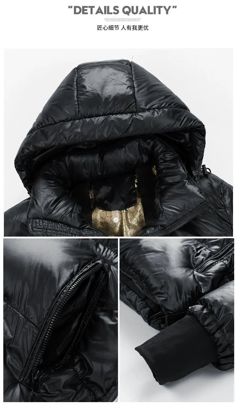 Winter jacket for Boys Girls Down Jacket Black Thickened Zipper Hooded Coat Big Childrens Kids Jacket