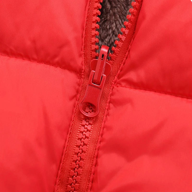 Winter Boys Cashmere Padded Jackets Children's Girls Hooded Outerwear Thick Fleece Warm Casual Coat New Christmas Birthday Gift