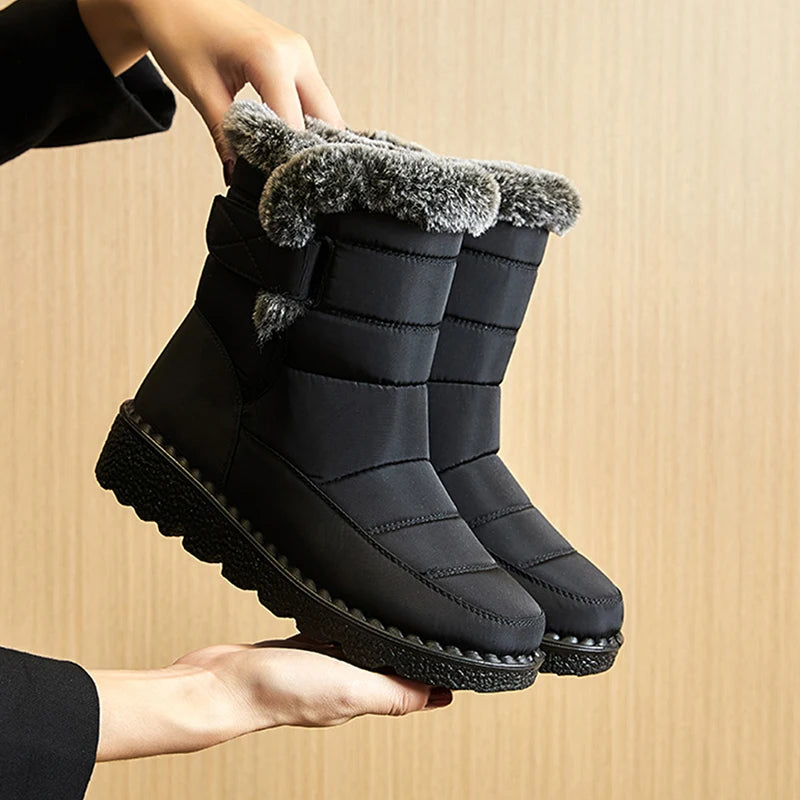 Winter Shoes Women Keep Warm Snow Boots 2025 Waterproof Non-Slip Cotton Padded Shoes Woman Platform Thicken Plush Ankle Boots