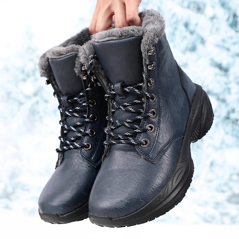 Winter Snow Barefoot Boots for Men Keep Warm Waterproof Winter Shoes Latest 2025 Fashion Design Non Slip Platform Snow Boots Men