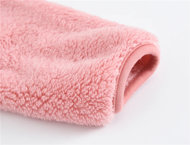 Girls woolen hooded coat solid color zipper coat children's winter clothes