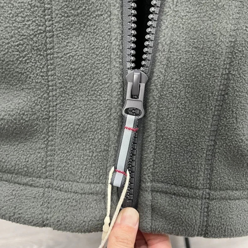 Winter Wool Jacket Men's Mountaineering Double-layer Thick Pocket Jacket Outdoor High Neck Windproof Skiing Sweatshirt Jacket Me