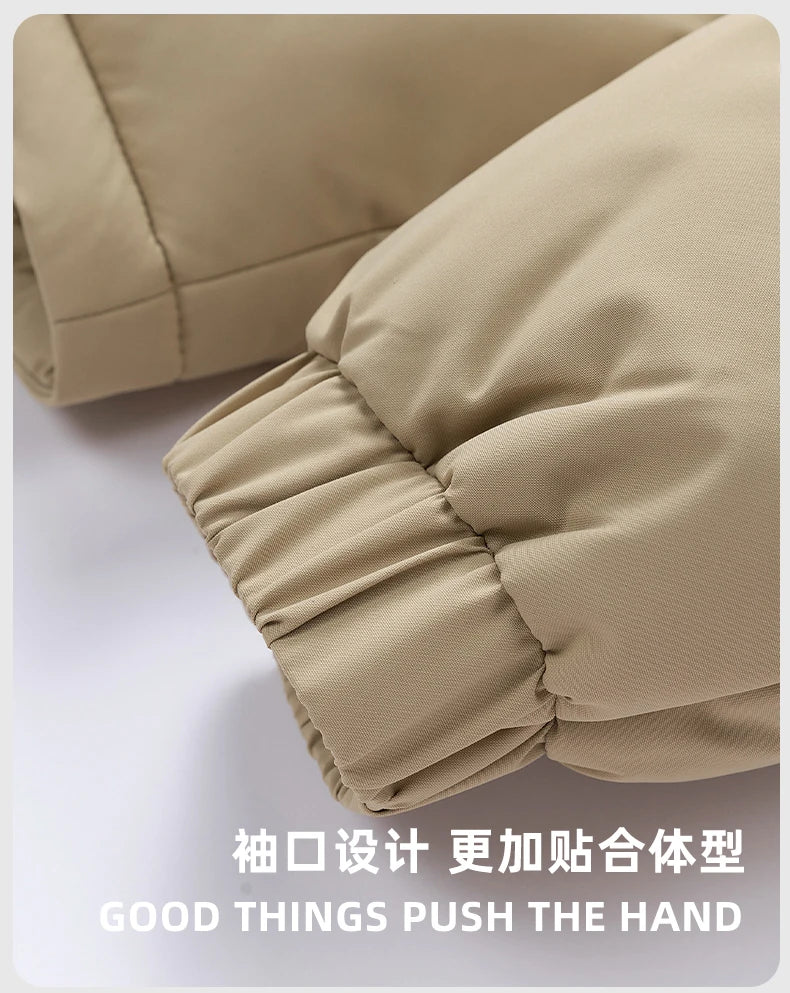 Winter Parka Jacket Men Removable Hood Thicken Keep Warm Cold Weather Windproof Coats Patchwork Cotton Padded Puffer Jacket