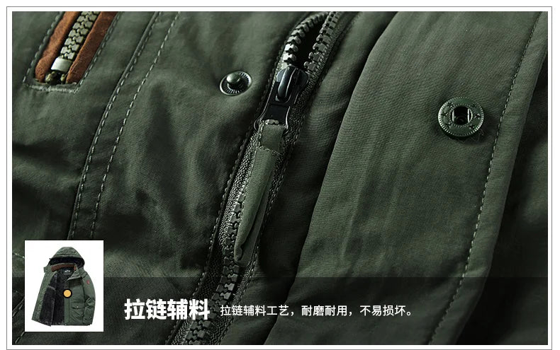 Winter Thicken Warm Men's Winter Jackets Casual Zipper Up Fleece Lining Jacket Windproof Thermal Parka Coat Outwear Clothing