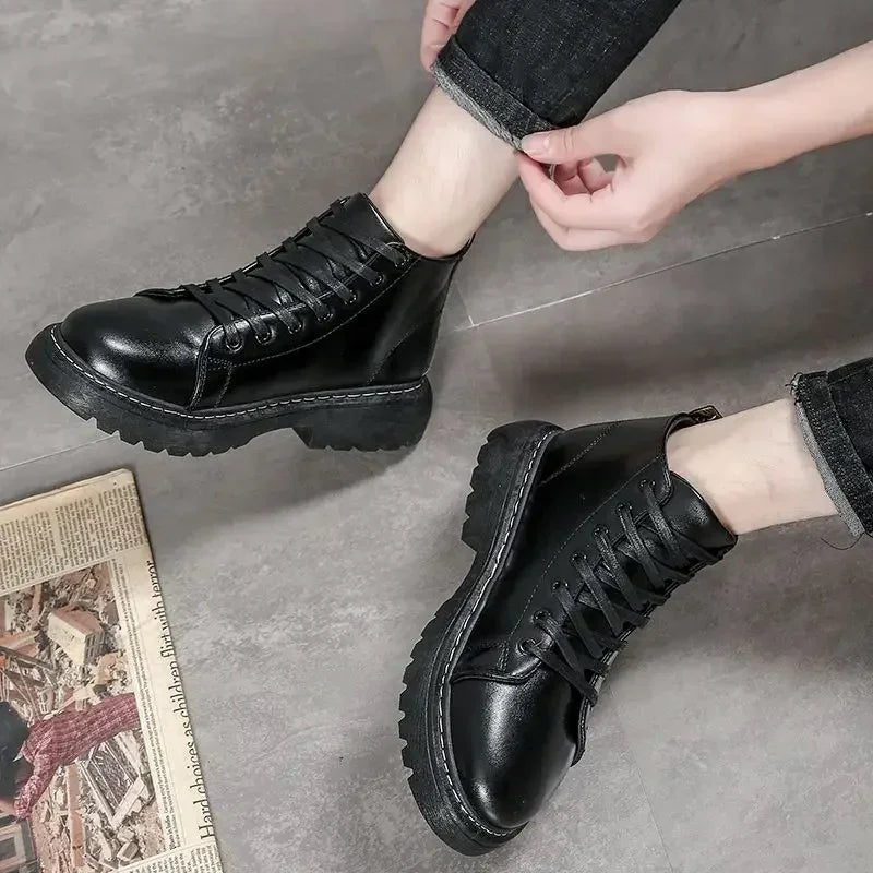 Winter Black Man Shoes Warm Boots for Men Short Barrel Booties Ankle Casual Comfortable Offers Trendy 2025 Cheap Fashion Sale