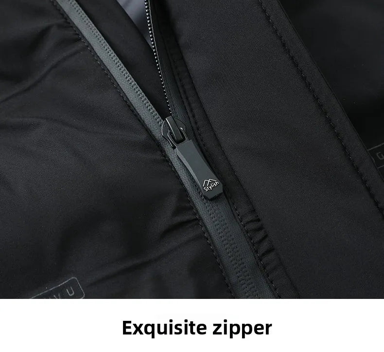 Men's Autumn Winter Quilted Parka Jacket with Thickened Lining – Hooded Standing Collar Windbreaker Coat for Middle-Aged Warmth