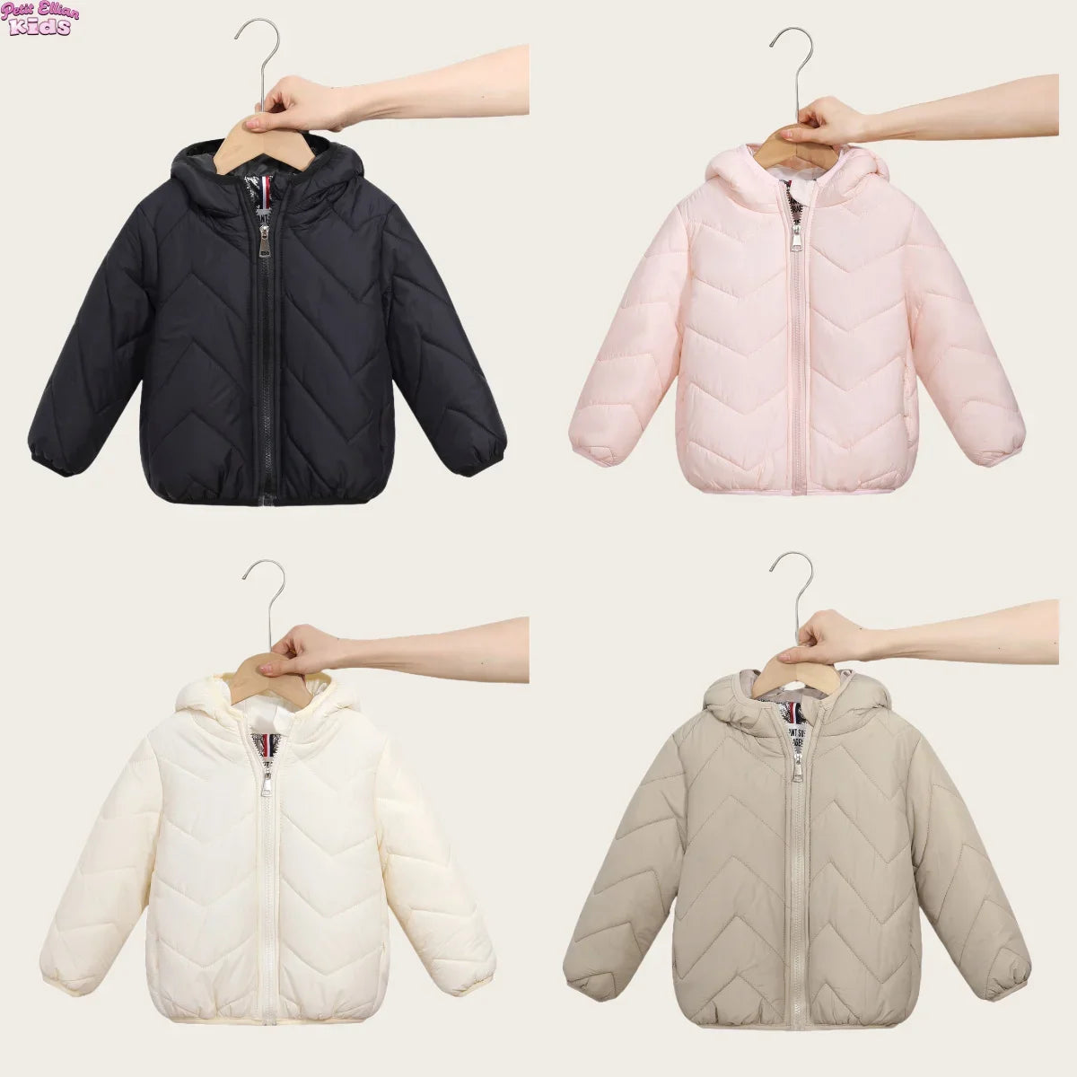 Winter Children's Jacket Girl 0-7Y Kids Boy Lightweight Hooded Padded Jacket Chevron Quilted Warm Down Cotton Coat Outerwear