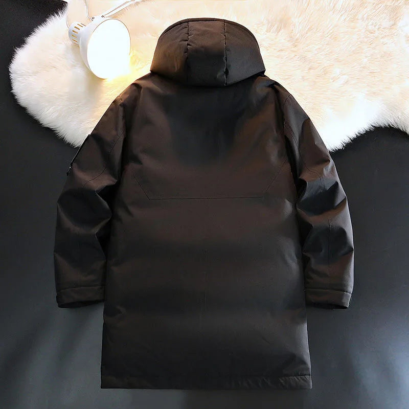 2024 Autumn/Winter New Fashion Solid Color Thick Warm Hooded Coat Men's Casual Loose High-Quality Plus-Size Cotton-Padded Jacket