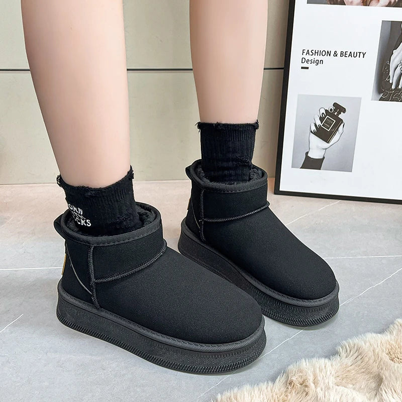 Winter warm cotton shoes for new style, thickened outer wear, slip-on short boots, anti-slip snow ground casual shoes, versatile