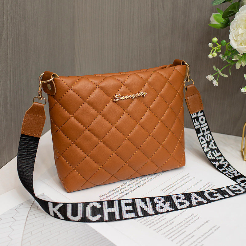 Small Messenger Bag For Women Trend Lingge Embroidery Female Shoulder Bags