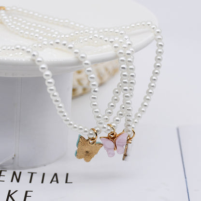 Collier ras du cou élégant en perles blanches et petites perles rondes pour mariage