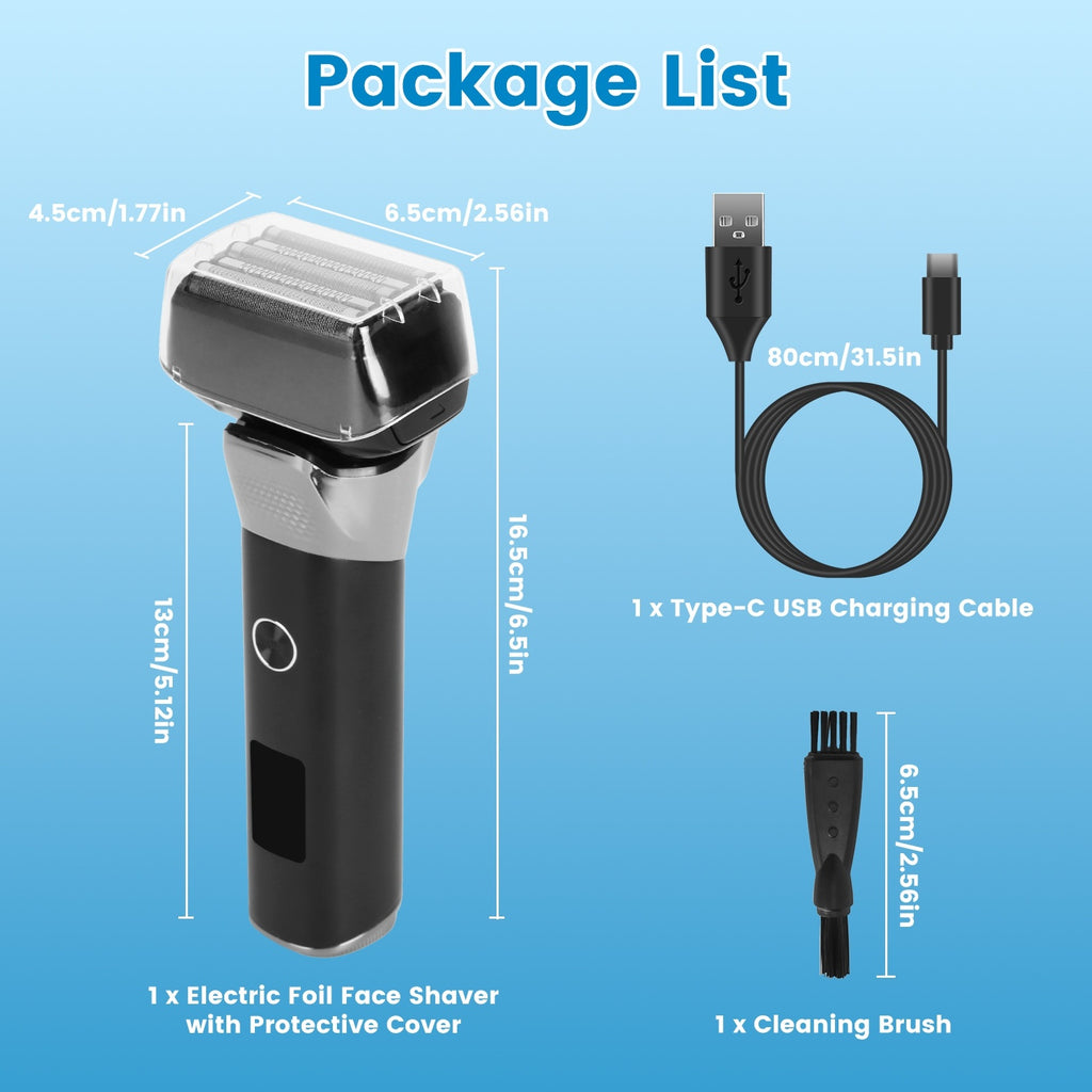 Electric Foil Face Shaver 5-Blade Electric Razor For Men Wet & Dry Jawline