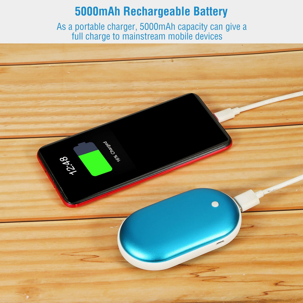 1Pc Portable Hand Warmer 5000mAh Power Bank Rechargeable Pocket Warmer