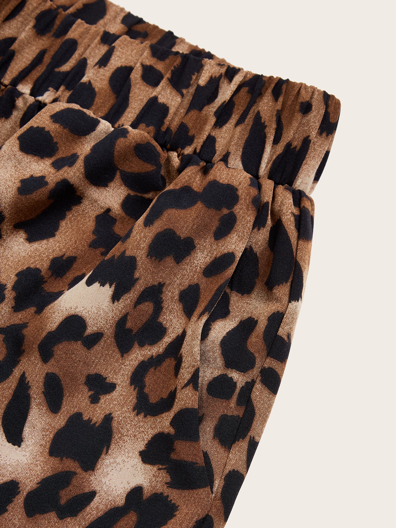 Women's Plus Size Leopard Print Wide Leg Pants - Elastic Waist