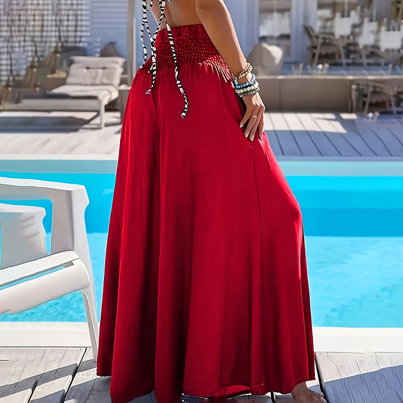Womens Plus Size Palazzo Long Pants High Waist Wide Leg Stretchy