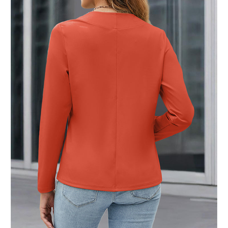Women Plus Size Casual Blazer Open Front Long Sleeve Work Office