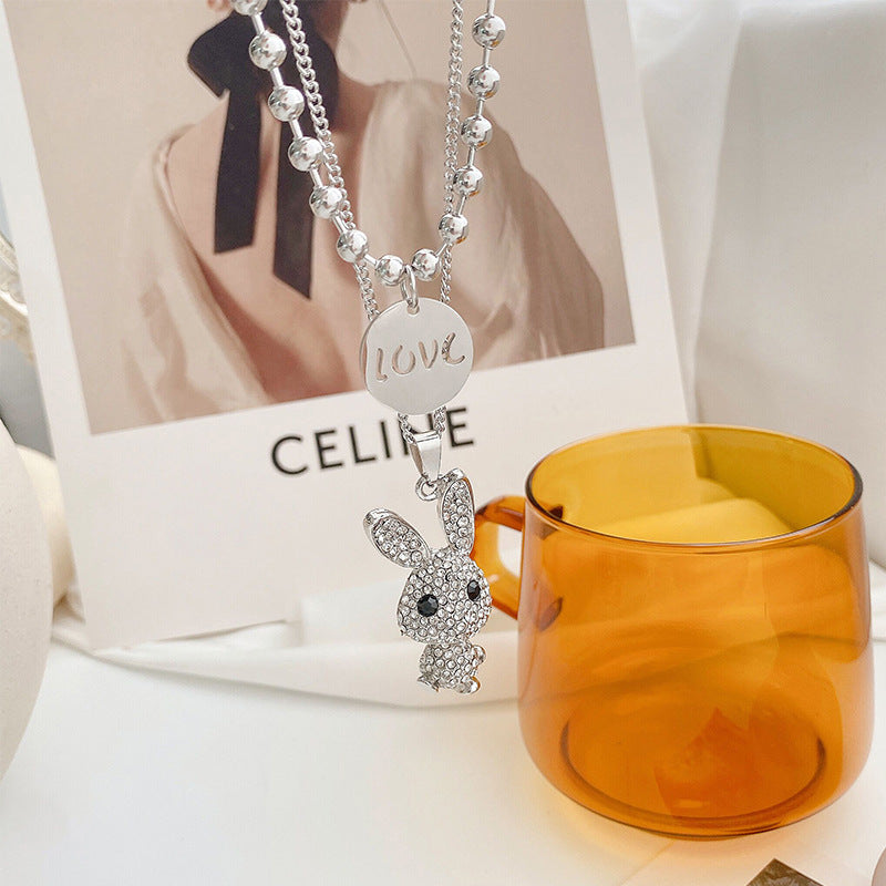 Double Decorative Titanium Steel Necklace Light Luxury
