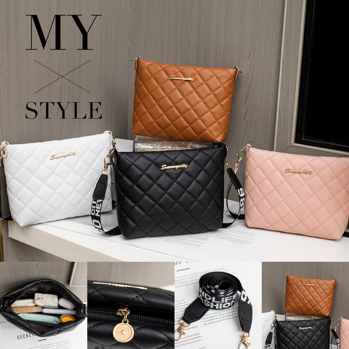 Small Messenger Bag For Women Trend Lingge Embroidery Female Shoulder Bags