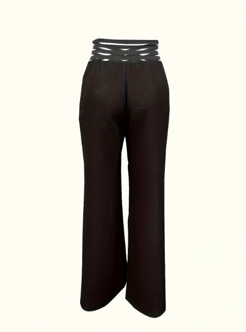 Girls' Solid Color Hollow High Waist Slimming Fashion Versatile