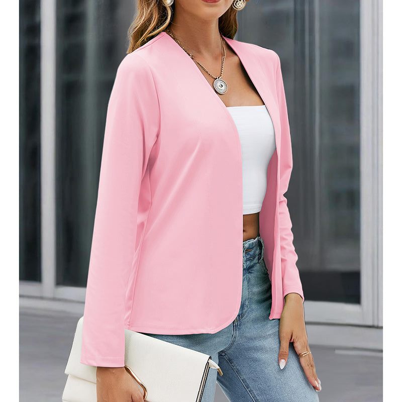 Women Plus Size Casual Blazer Open Front Long Sleeve Work Office