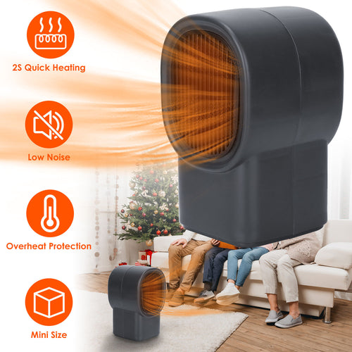 1Pc 500W Portable Electric Space Heater Mini Desktop Fan
