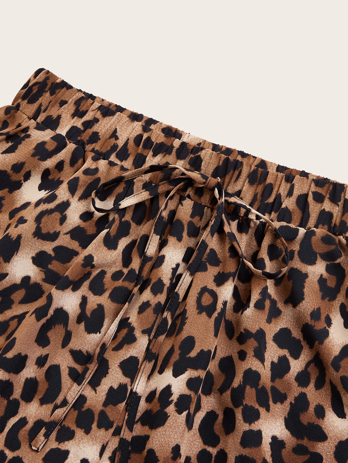 Women's Plus Size Leopard Print Wide Leg Pants - Elastic Waist