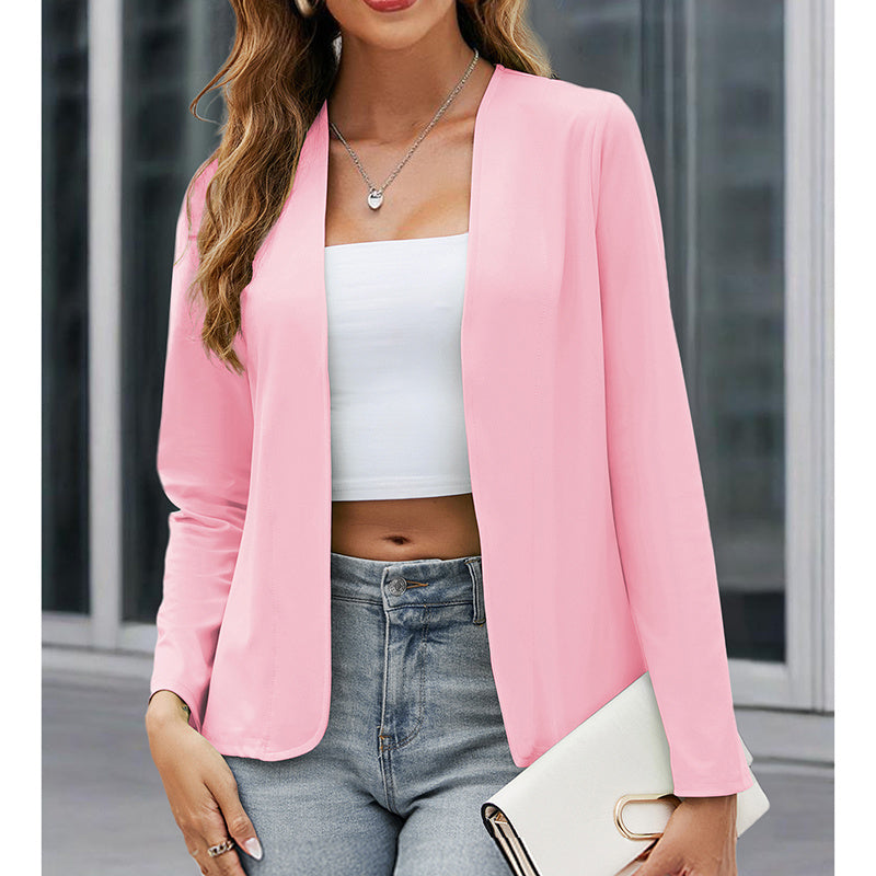 Women Plus Size Casual Blazer Open Front Long Sleeve Work Office