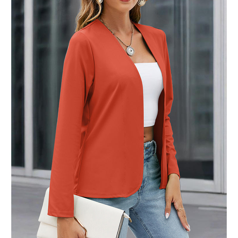 Women Plus Size Casual Blazer Open Front Long Sleeve Work Office