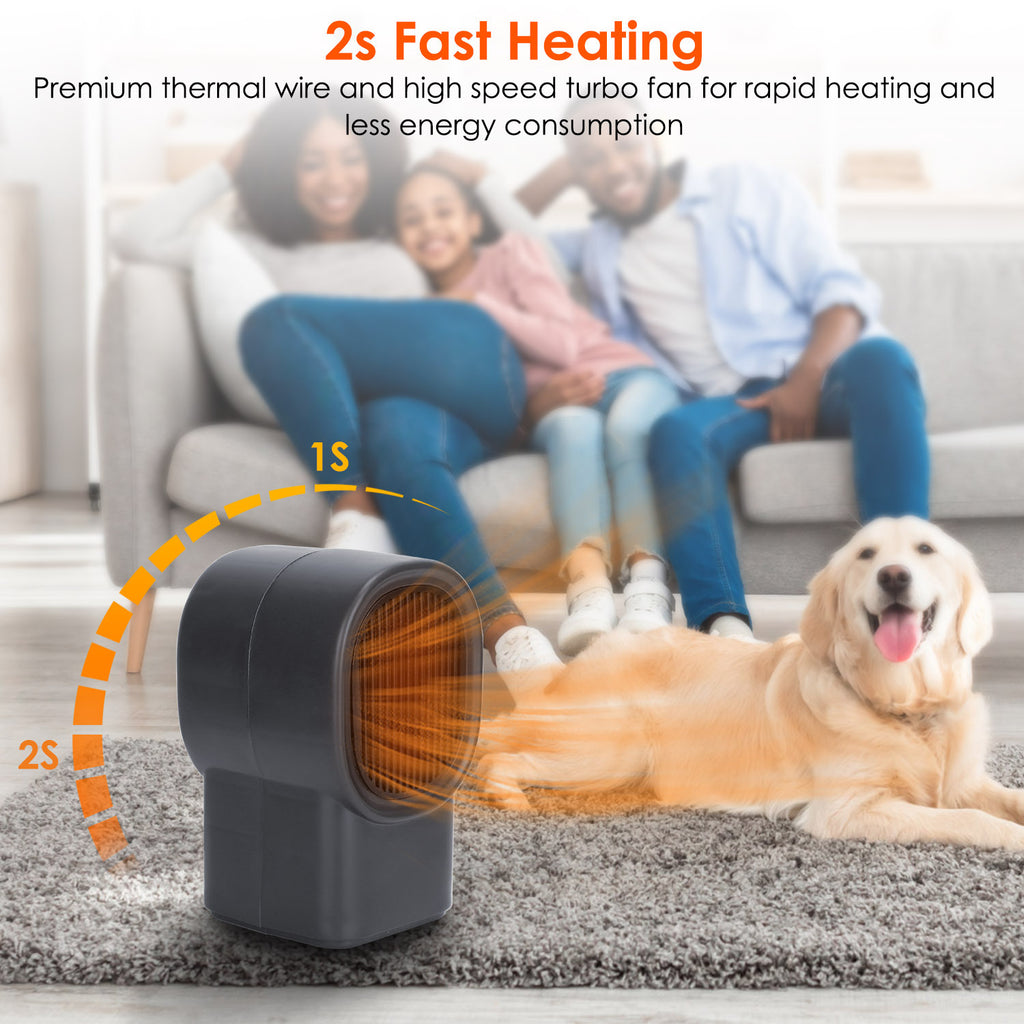 1Pc 500W Portable Electric Space Heater Mini Desktop Fan