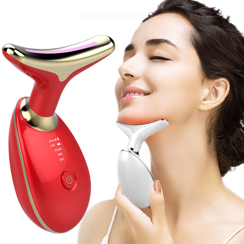 Appareil de massage thermique EMS pour le cou, lifting et raffermissement, micro-courant électrique, anti-rides